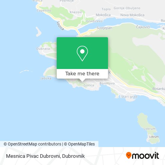 Mesnica Pivac Dubrovni map