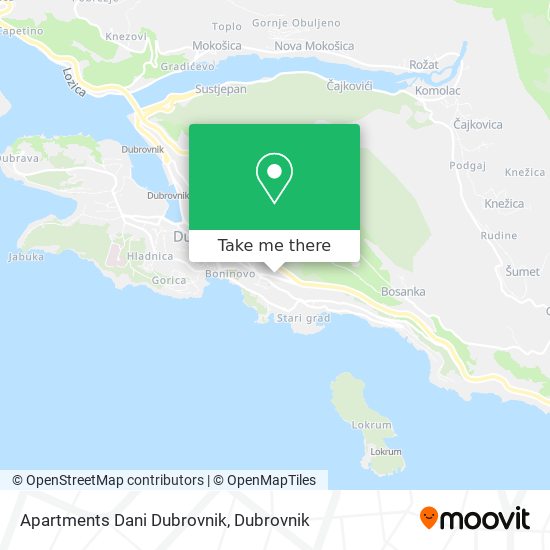 Apartments Dani Dubrovnik map