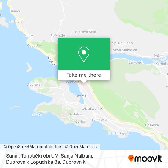 Sanal, Turistički obrt, Vl.Sanja Nalbani, Dubrovnik,Lopudska 3a map