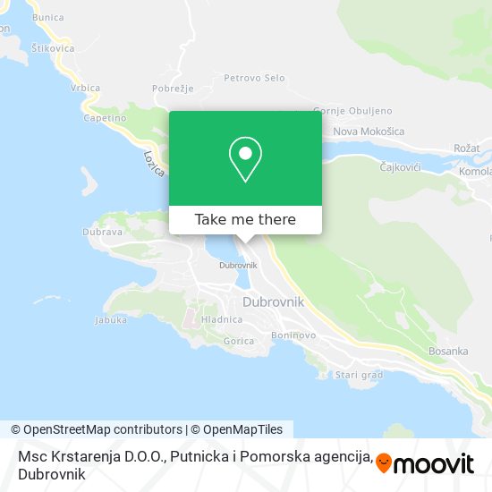 Msc Krstarenja D.O.O., Putnicka i Pomorska agencija map
