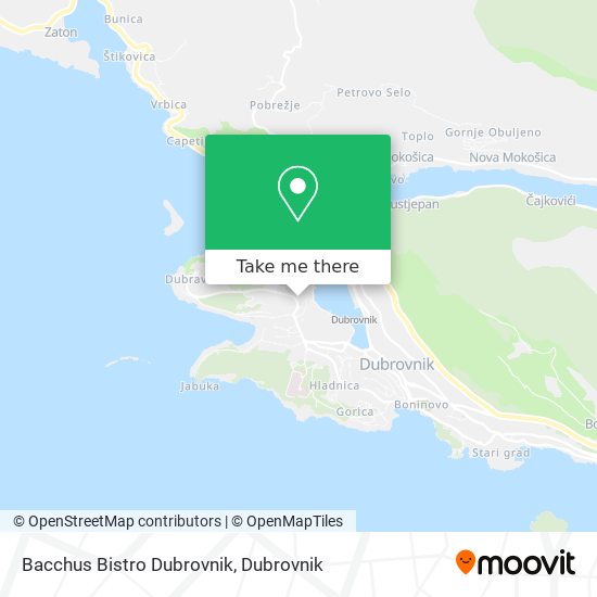 Bacchus Bistro Dubrovnik map