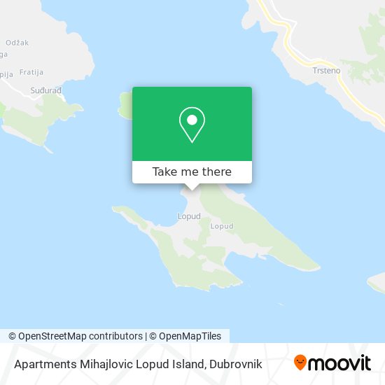 Apartments Mihajlovic Lopud Island map