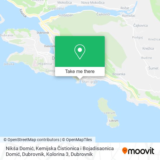 Nikša Domić, Kemijska Čistionica i Bojadisaonica Domić, Dubrovnik, Kolorina 3 map