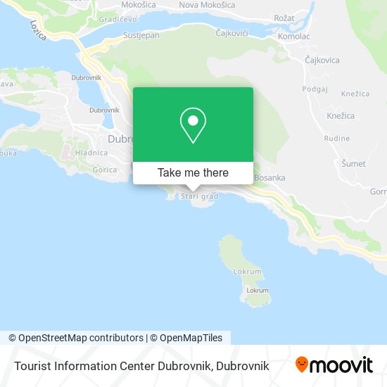 Tourist Information Center Dubrovnik map