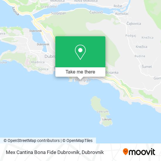 Mex Cantina Bona Fide Dubrovnik map