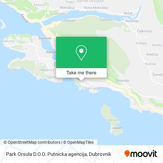 Park Orsula D.O.O. Putnicka agencija map