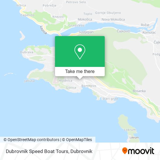 Dubrovnik Speed Boat Tours map