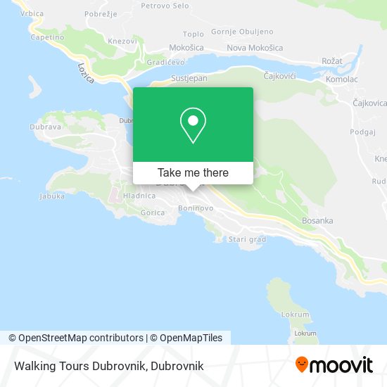 Walking Tours Dubrovnik map