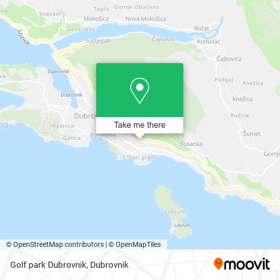 Golf park Dubrovnik map