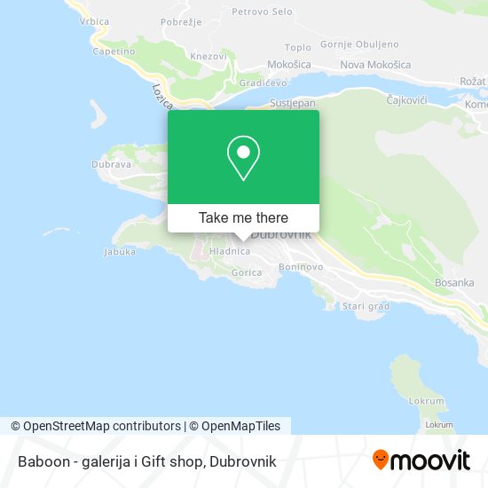 Baboon - galerija i Gift shop map