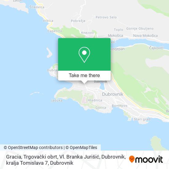 Gracia, Trgovački obrt, Vl. Branka Jurišić, Dubrovnik, kralja Tomislava 7 map