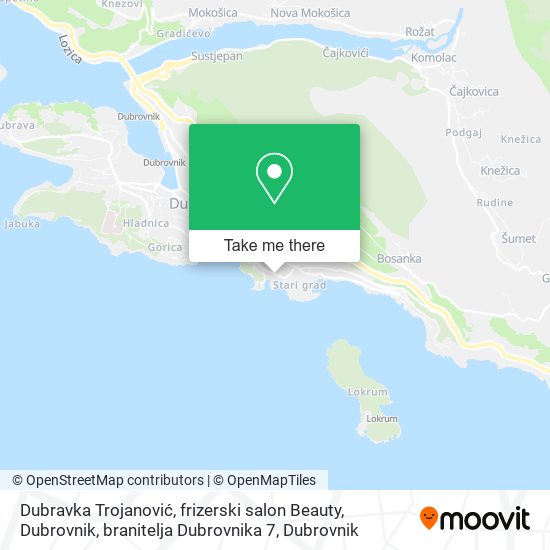 Dubravka Trojanović, frizerski salon Beauty, Dubrovnik, branitelja Dubrovnika 7 map