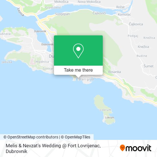 Melis & Nevzat's Wedding @ Fort Lovrijenac map