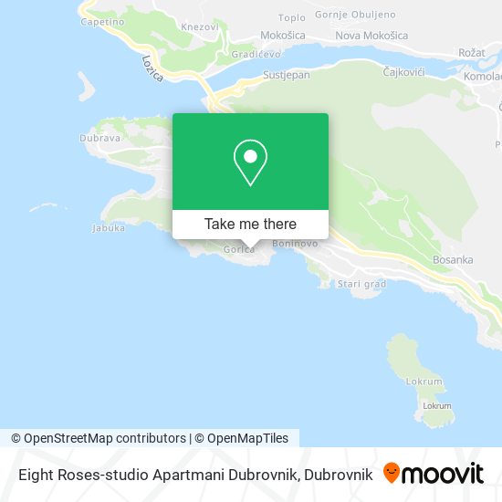 Eight Roses-studio Apartmani Dubrovnik map