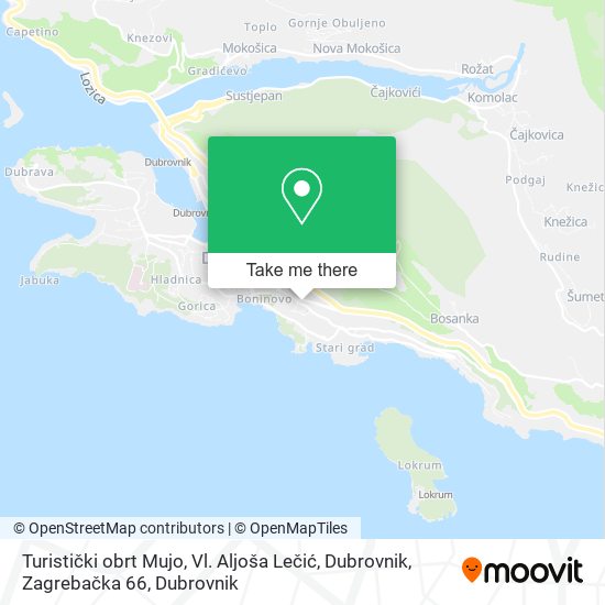 Turistički obrt Mujo, Vl. Aljoša Lečić, Dubrovnik, Zagrebačka 66 map