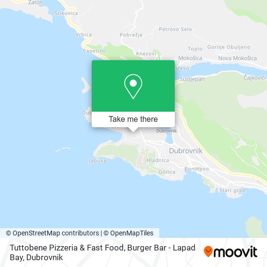 Tuttobene Pizzeria & Fast Food, Burger Bar - Lapad Bay map
