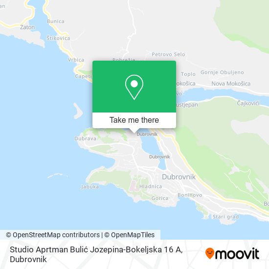 Studio Aprtman Bulić Jozepina-Bokeljska 16 A map