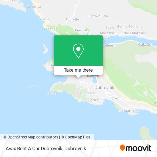 Avax Rent A Car Dubrovnik map