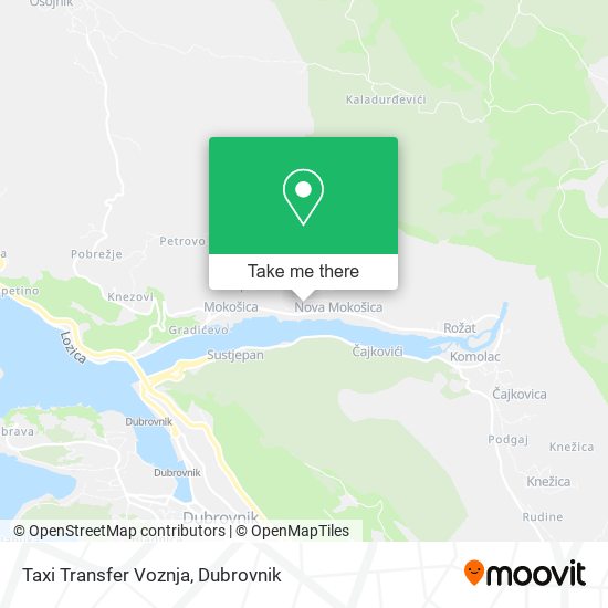 Taxi Transfer Voznja map