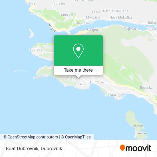 Boat Dubrovnik map