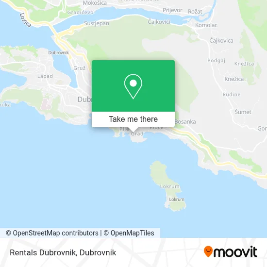 Rentals Dubrovnik map