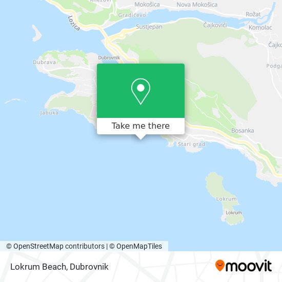 Lokrum Beach map