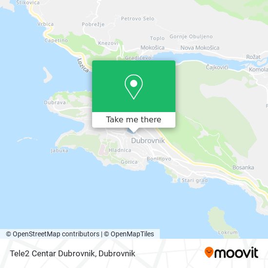 Tele2 Centar Dubrovnik map