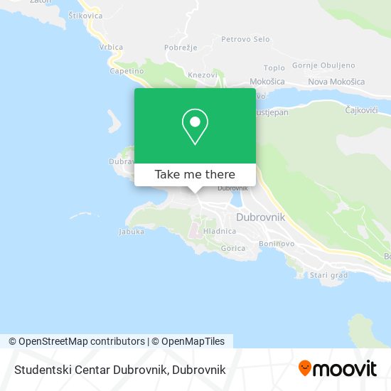Studentski Centar Dubrovnik map