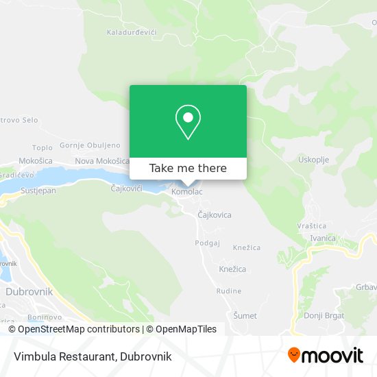 Vimbula Restaurant map
