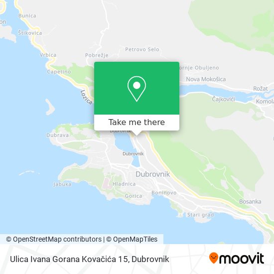 Ulica Ivana Gorana Kovačića 15 map