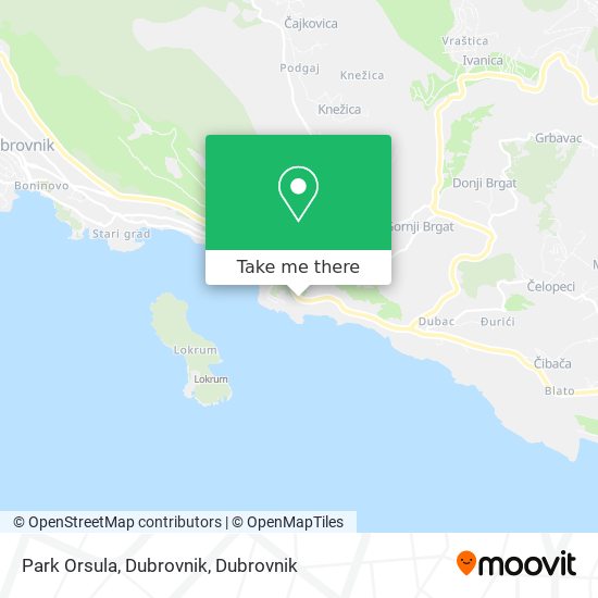Park Orsula, Dubrovnik map
