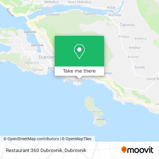 Restaurant 360 Dubrovnik map