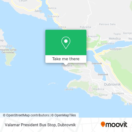 Valamar President Bus Stop map