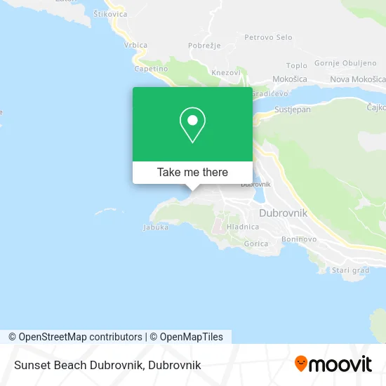 Sunset Beach Dubrovnik map