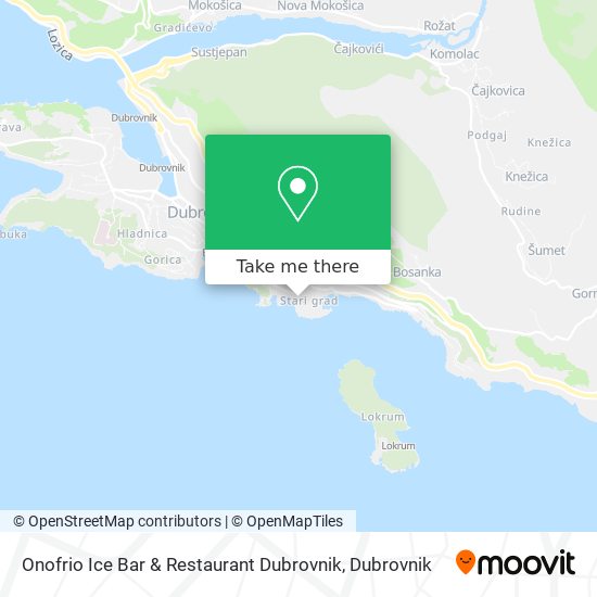 Onofrio Ice Bar & Restaurant Dubrovnik map