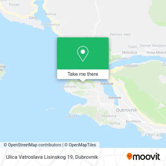 Ulica Vatroslava Lisinskog 19 map