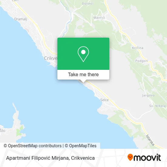 Apartmani Filipović Mirjana map