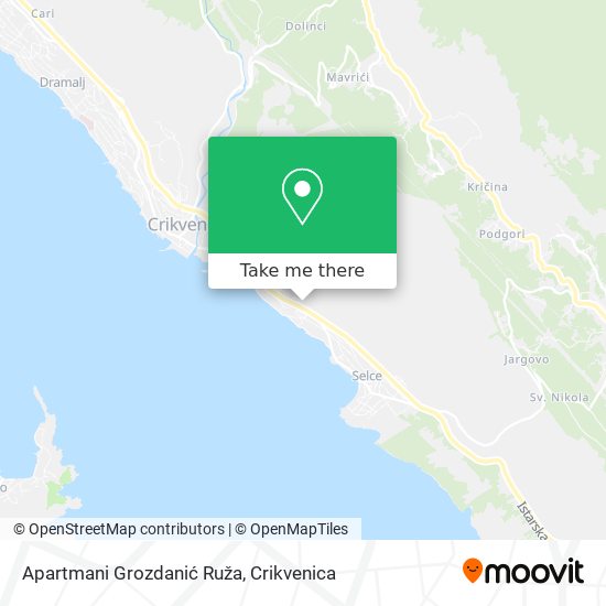 Apartmani Grozdanić Ruža map