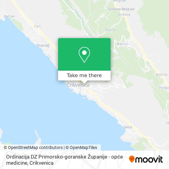 Ordinacija DZ Primorsko-goranske Županije - opće medicine map