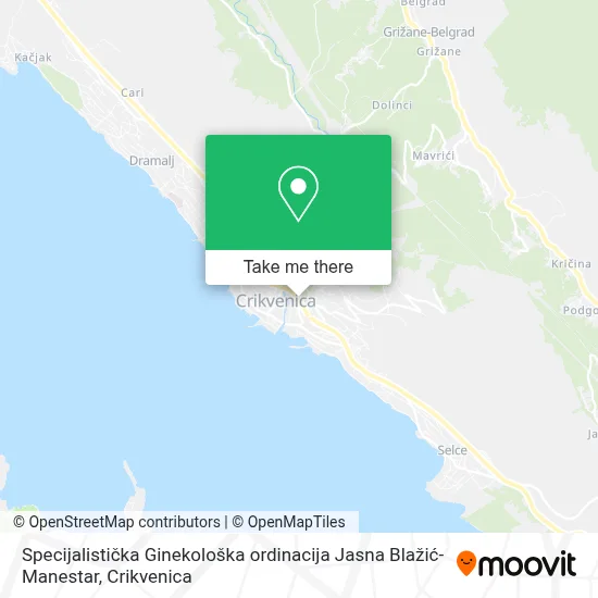 Specijalistička Ginekološka ordinacija Jasna Blažić-Manestar map