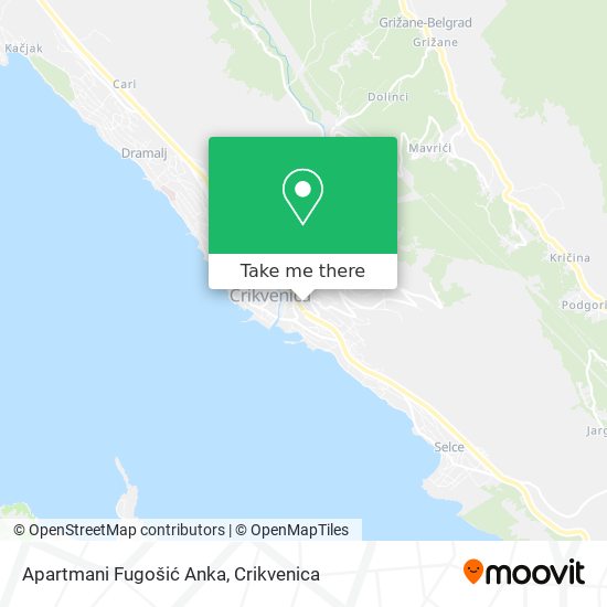 Apartmani Fugošić Anka map