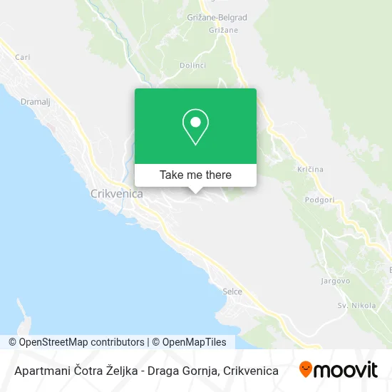 Apartmani Čotra Željka - Draga Gornja map