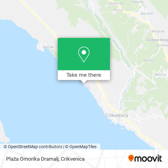 Plaža Omorika Dramalj map