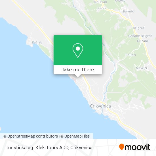 Turistička ag. Klek Tours ADD map