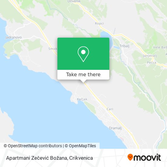 Apartmani Zečević Božana map