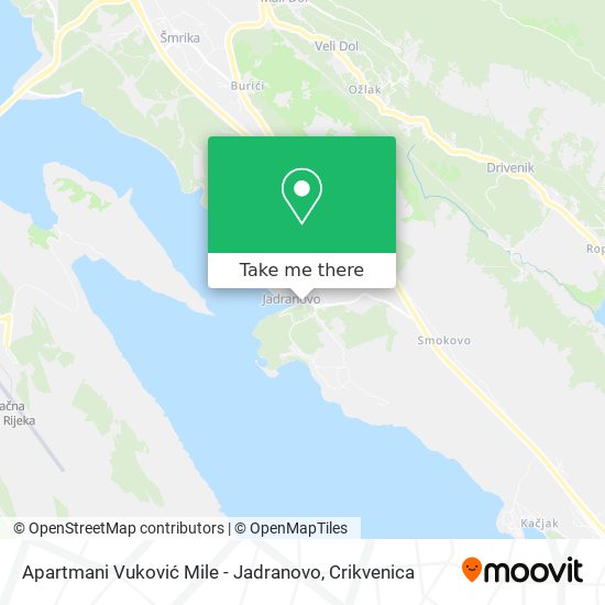 Apartmani Vuković Mile - Jadranovo map