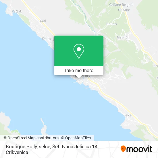 Boutique Polly, selce, Šet. Ivana Jeličića 14 map