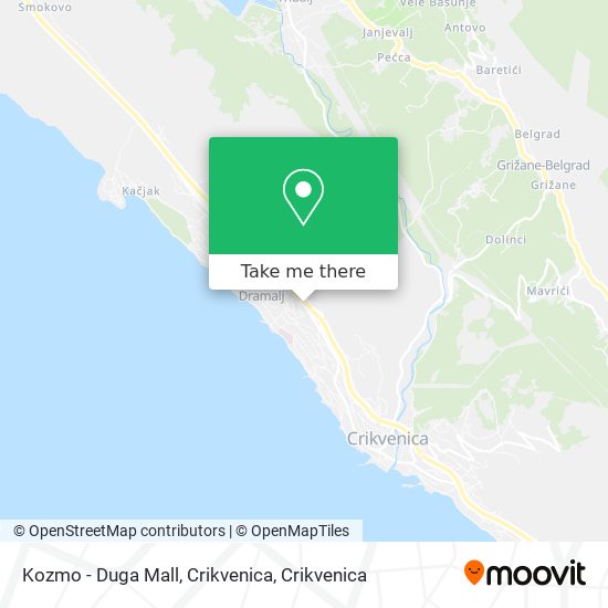 Kozmo - Duga Mall, Crikvenica map