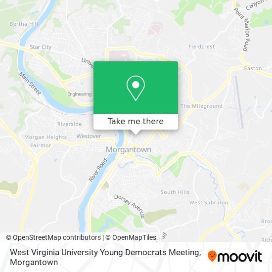 West Virginia University Young Democrats Meeting map