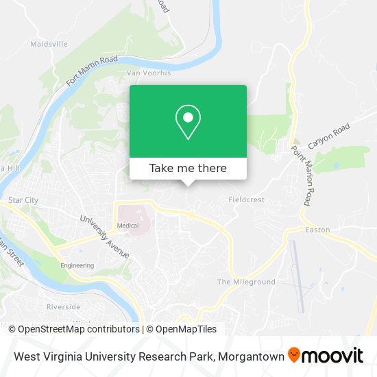 Mapa de West Virginia University Research Park